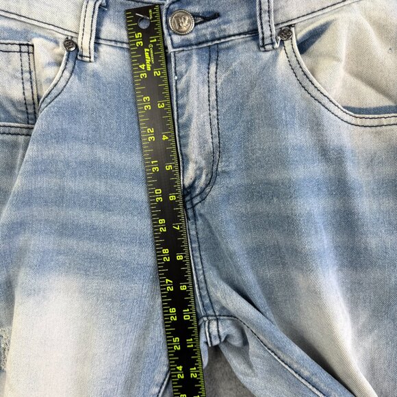 BLUE CULT Denim Relaxed Fit Light Wash Distressed Jeans Y2K Men’s 34 - Picture 8 of 12